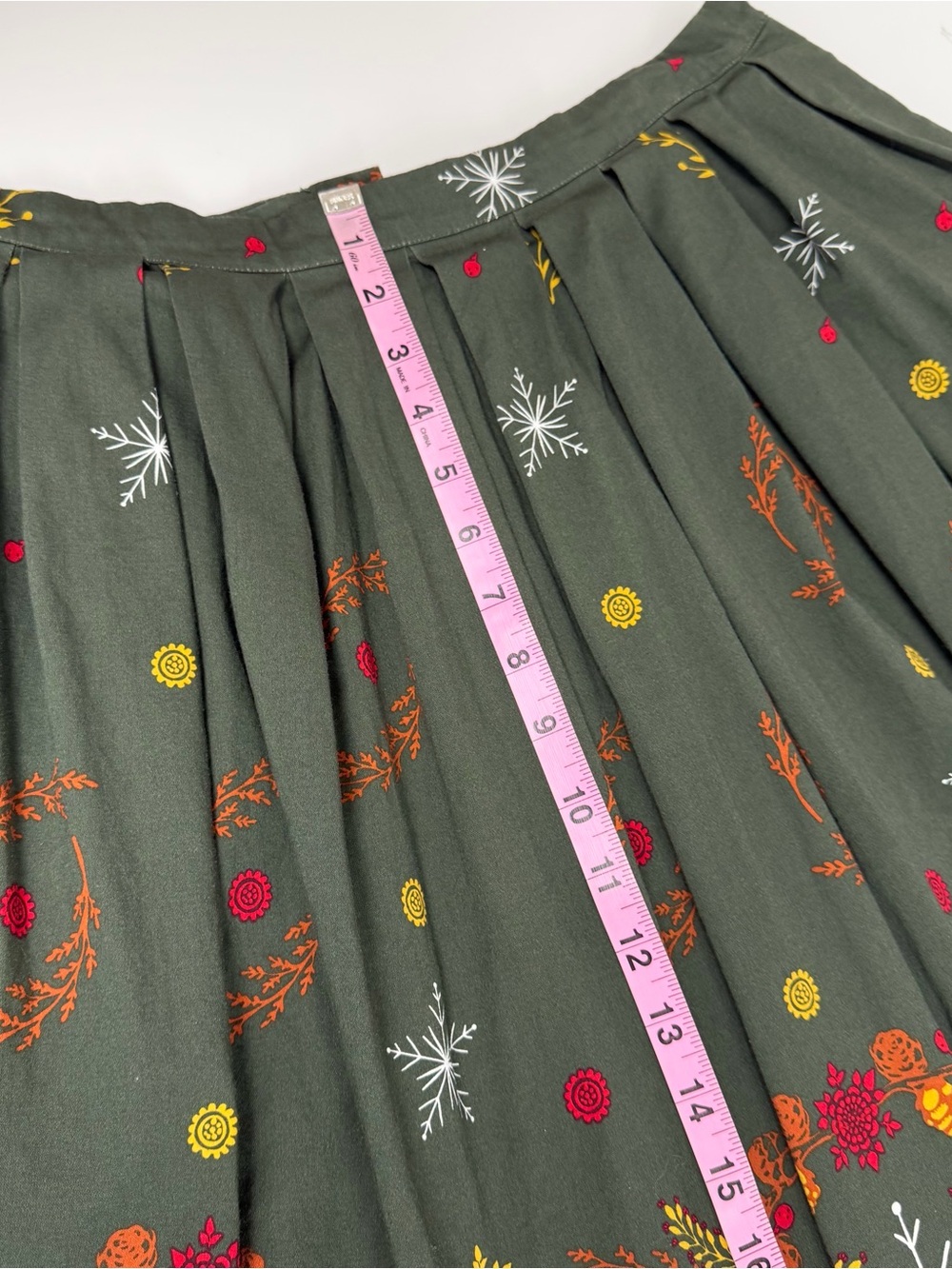 Royal Monk Womens 2XL Green Olive Multicolor Aline Pleated Fall Winter Cotton - Picture 9 of 10